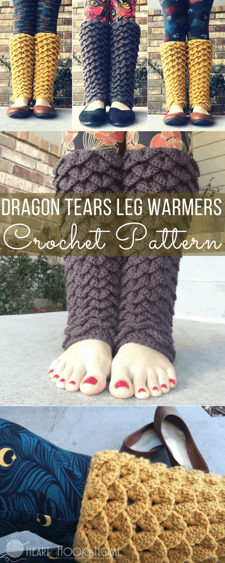 Dragon Tears Leg Warmers Crochet Pattern
