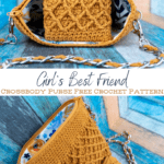 Free crossbody crochet purse pattern using the Diamond Stitch