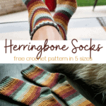 Herringbone Crochet Socks