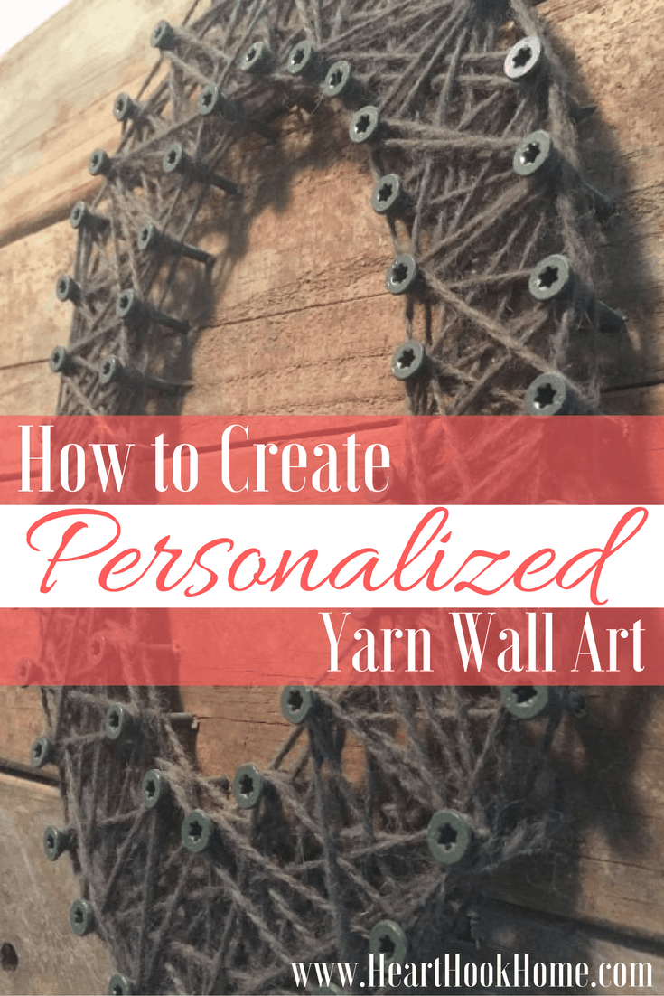 How to Create Personalized Wall Art {Using Only an Old Pallet/Fence Board, Screws and Yarn}