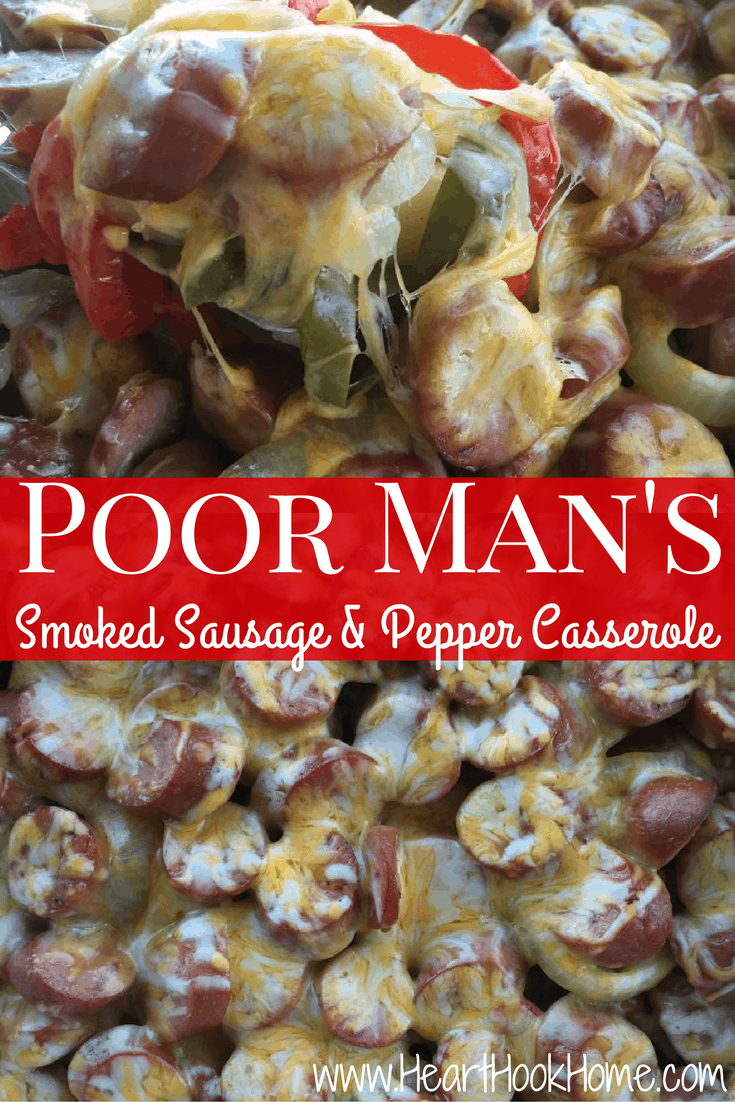 Example of the Poor Man's Smoked Sausage and Pepper Casserole recipe.