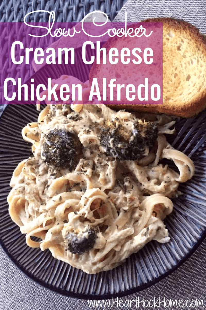 Slow Cooker Cream Cheese, Chicken and Broccoli Alfredo