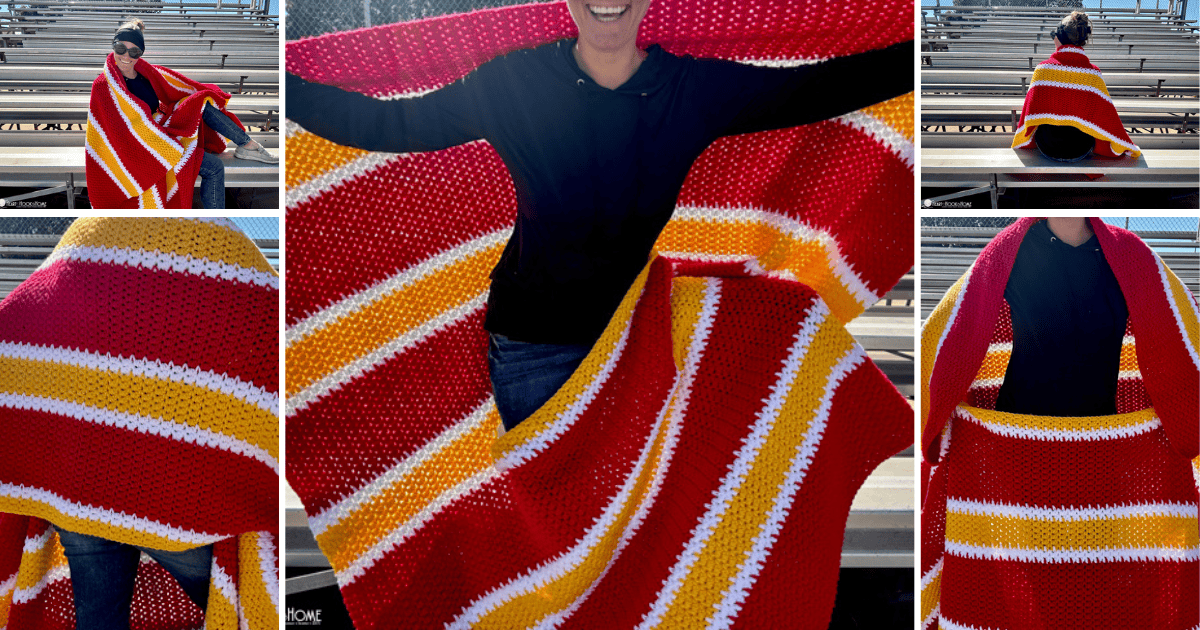 stadium blanket for sports team crochet pattern