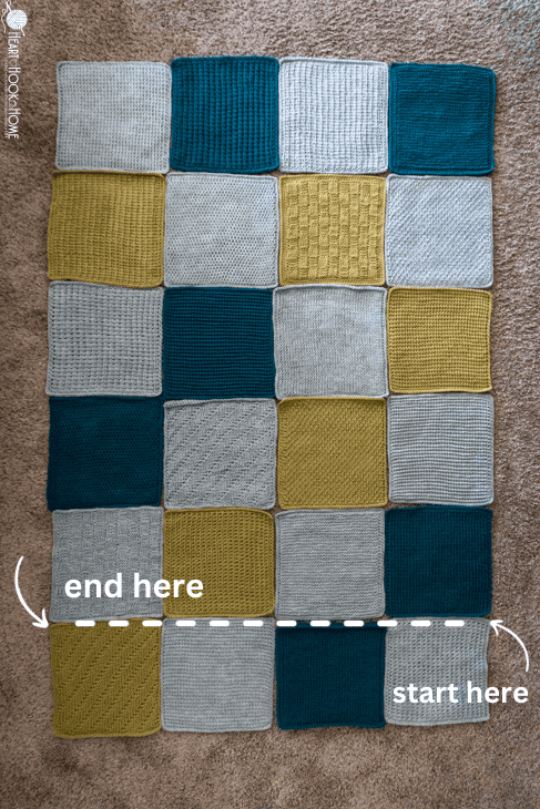 Diagram of where to seam