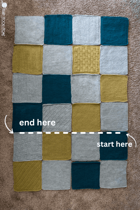 Diagram of where to seam